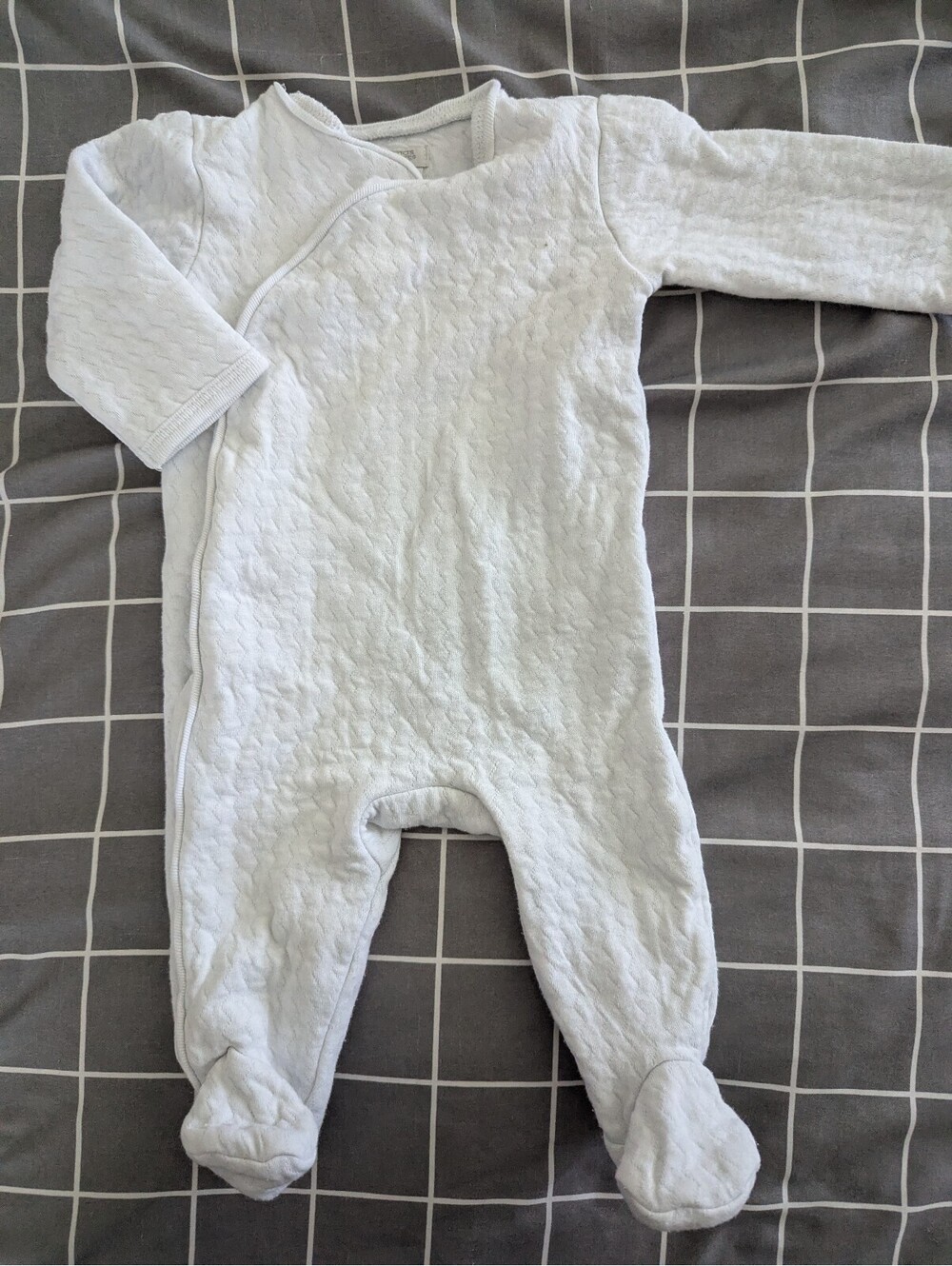 Mamas and Papas white quilted style romper